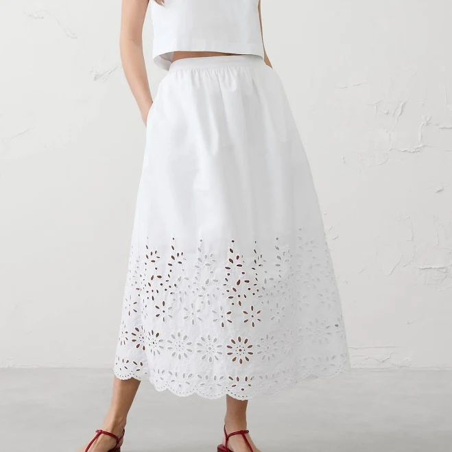 skirt Women's Eyelet Midi Skirt Banana Republic Factory $75