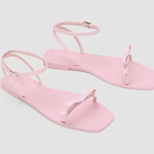 shoes Women's Faux Leather Bow Adjustable Strap Flat Sandals Cider $16.45