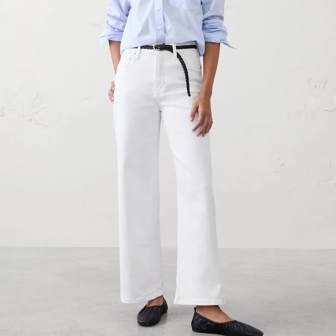 jeans Women's High-Rise Wide-Leg Cropped Jeans Banana Republic Factory $60