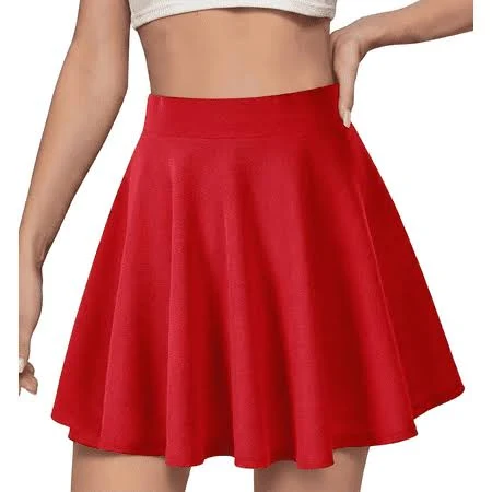 skirt Women's High Waist A-Line Stretch Flared Mini Skirt Walmart - SOMER $14.49