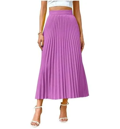 skirt Women's High Waist Pleated Chiffon Midi Skirt Walmart - CGMDTZ $11.99