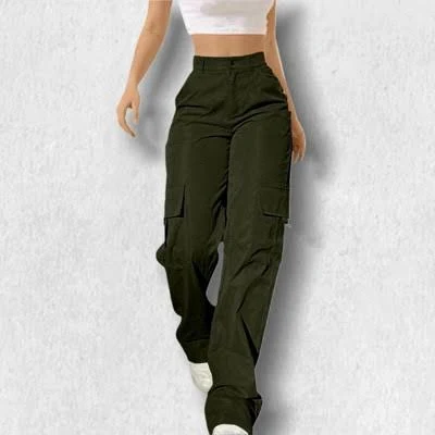 pants Women's High-Waisted Wide-Leg Cargo Pants with Pockets Target $31.99