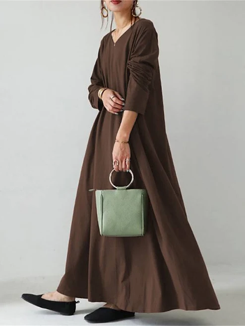dress Women's Loose Fit Faux Cotton Kaftan Maxi Dress LightInTheBox $31.99