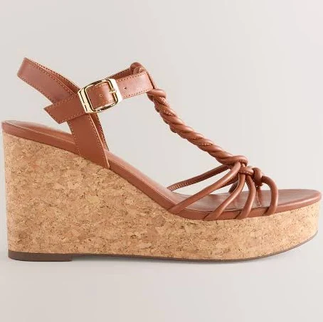 sandals Women's Next Plaited Strappy Wedge Heels Next USA $75