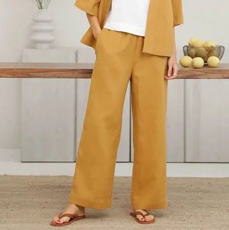 trousers Women's Relaxed Linen Wide Leg Pants with Pockets Etsy - Seller $135.4