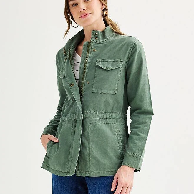 outerwear Women's Sonoma Goods For Life Patch Pocket Utility Jacket, Size: XXL, Manolo Olive Kohl's $39.99