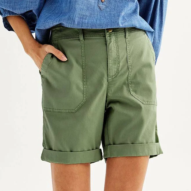 shorts Women's Sonoma Goods For Life Utility Bermuda Shorts, Size: XS, Manolo Olive Kohl's $23.99