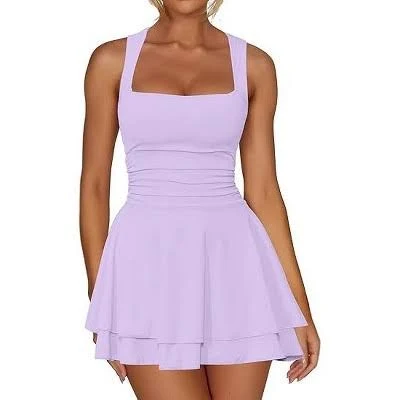 dress Women's Square Neck Ruffle Hem Mini Dress Target $37.99
