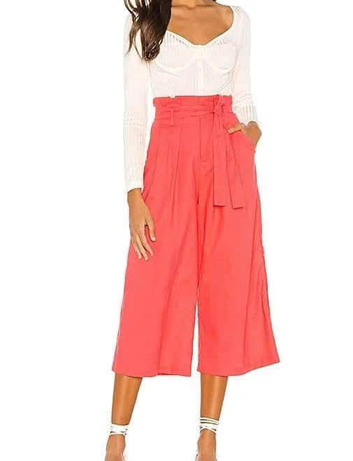 pants Women's Wide Crop Leg Paperbag Pants eBay $55