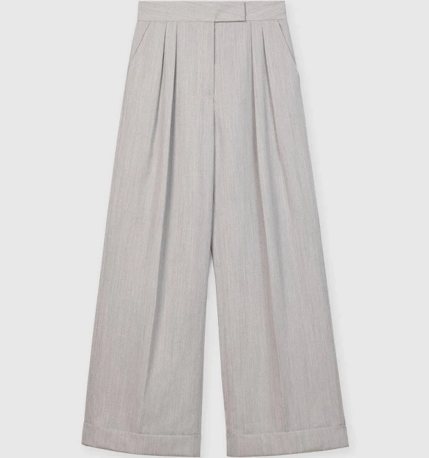 pants Wool Blend Pleated Wide Leg Pants dāl the label $195