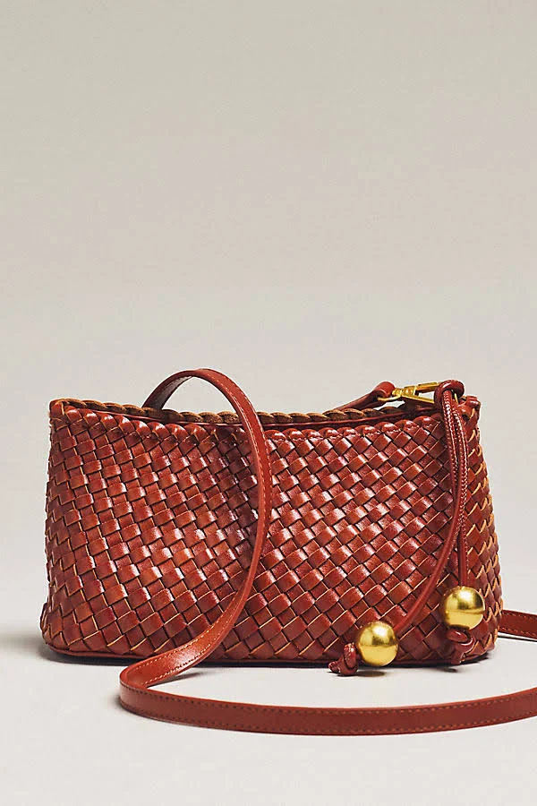 bag Woven Mini Sling Crossbody Bag by Anthropologie in Beige Anthropologie $98