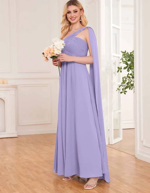 dress Ximena Unique Empire Flowing Strap Maxi Bridesmaid Dress Pomuyoo $89