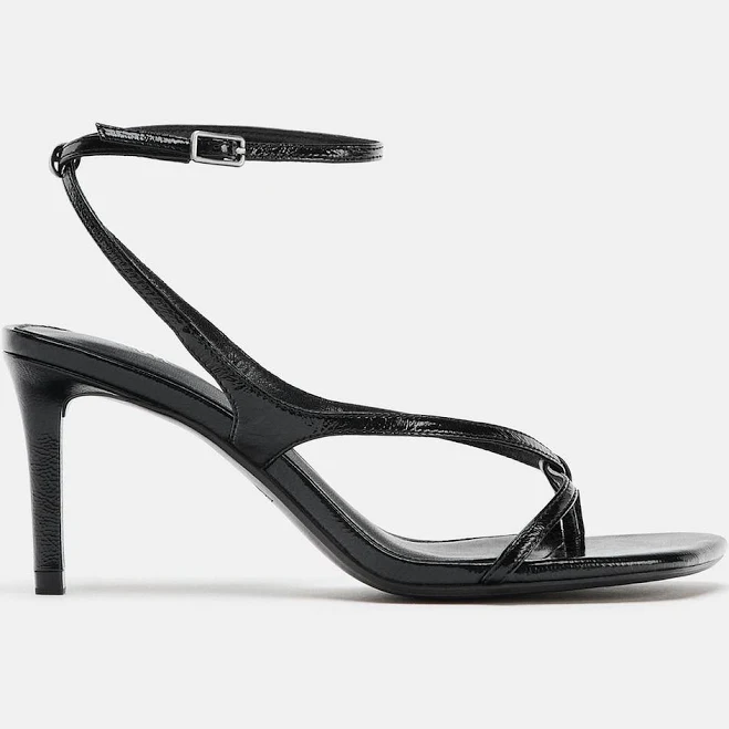 shoes Zara Leather Heeled Sandals Zara USA $79.9