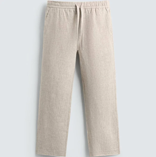 bottom Zara Men's Relaxed Fit Linen Pants Zara USA $79.9