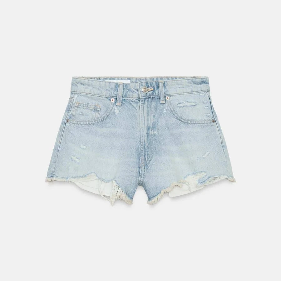 shorts Zara Trf Ripped High-Waisted Denim Shorts Zara USA $45.9