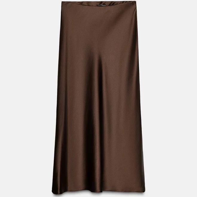 skirt Zara Women's Satin Midi Skirt Zara USA $49.9