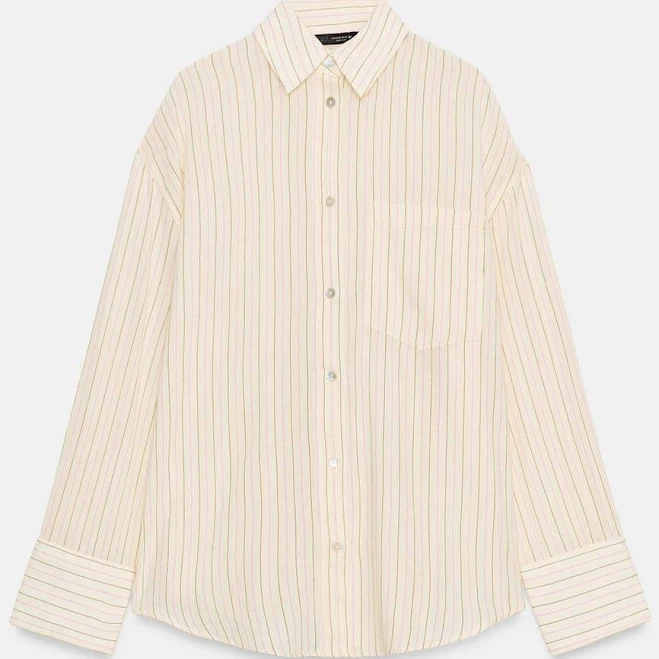 Zara Oversized Gauze Shirt with Pockets