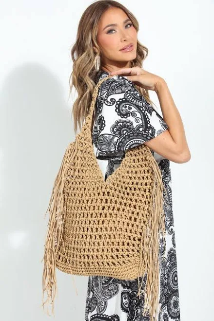 Del Mar Fringe Woven Tote