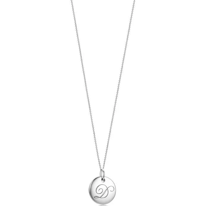 Tiffany Notes Letter Round Pendant