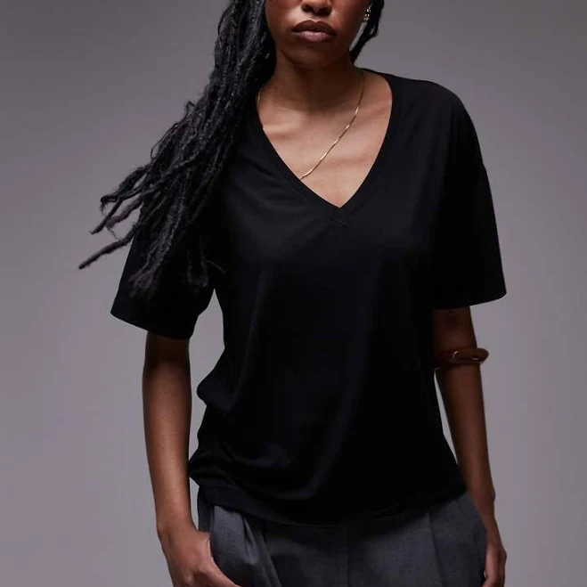 Topshop Slouchy V-Neck T-Shirt