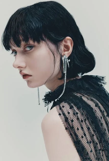 H&M Studio: Rhinestone dangle earrings - silver