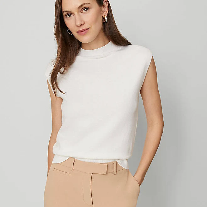 Ann Taylor Women's Refined Mock Neck Shell Top