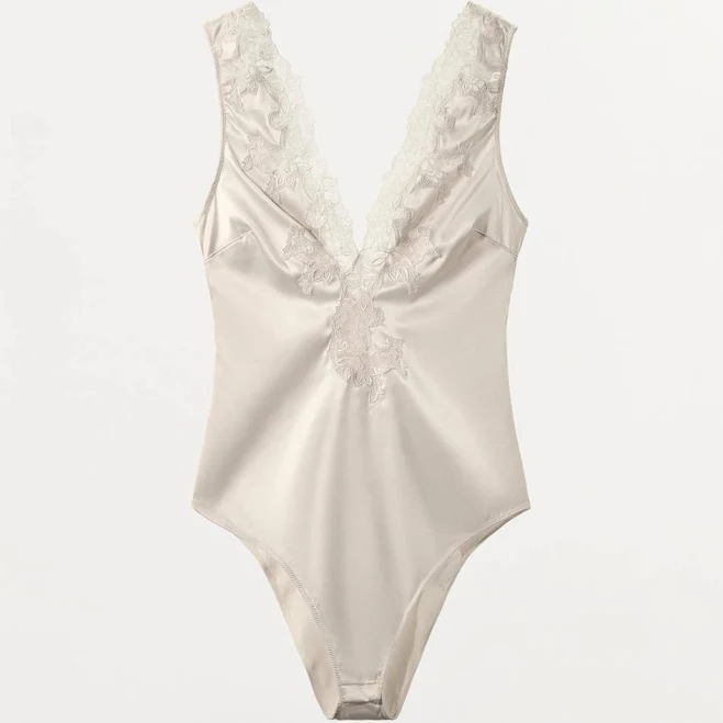 Zara Satin Lace Bodysuit