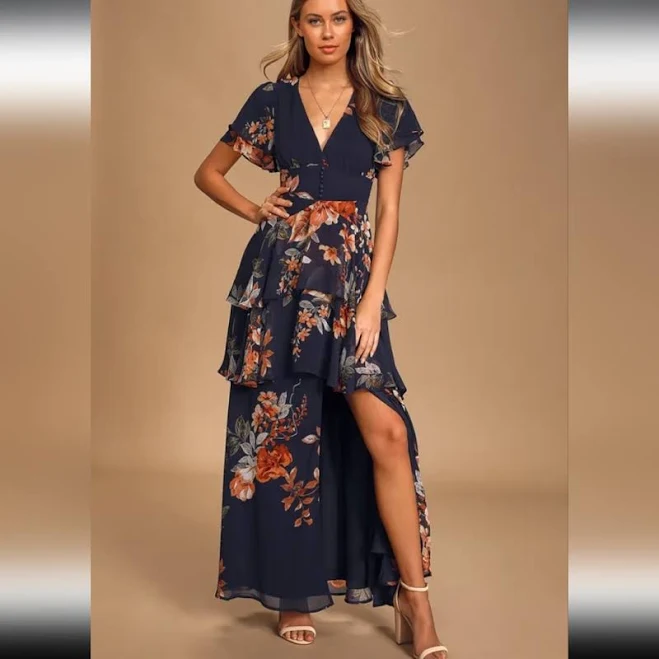 Lulus Exclusive Floral Print Tiered Maxi Dress