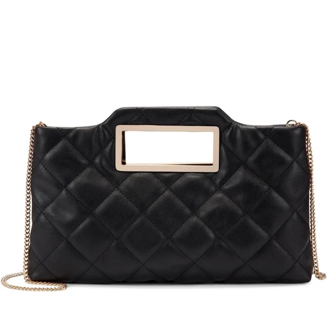 INC International Concepts Juditth Quilted Faux-Leather Clutch