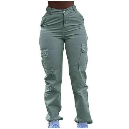 Women's High Waist Stretch Cargo Pants