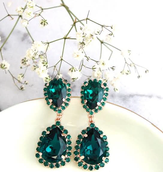 Emerald Chandelier Drop Earrings