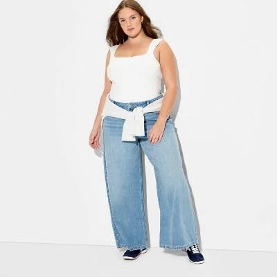 Wild Fable Women's ButterBliss Sleeveless Square Neck Bodysuit