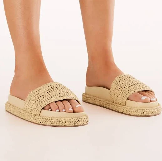 Quartilla Slide Natural Raffia