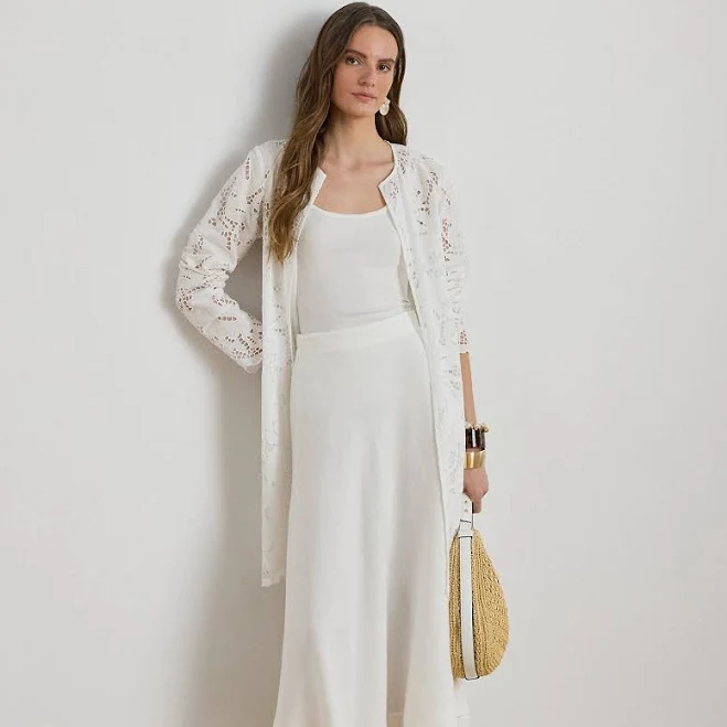 Ralph Lauren Women's Linen A-Line Midi Skirt