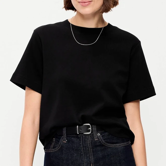 Old Navy Women's Relaxed Heavyweight Crew-Neck T-Shirt