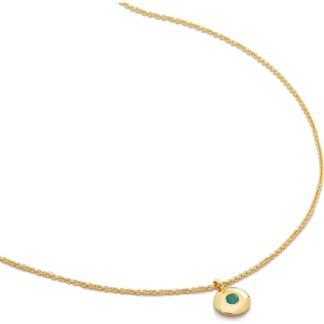 Monica Vinader Women's May Birthstone Emerald Pendant Necklace