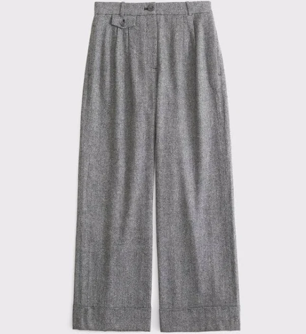 Abercrombie & Fitch Women's Sloane Wool-Blend Wide Leg Pants