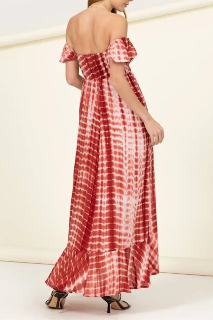 Charming Charlie Off-the-Shoulder Woven Tye Dye Dress
