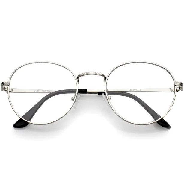 Sunglass LA Classic Slim Metal Frame Round Eyeglasses