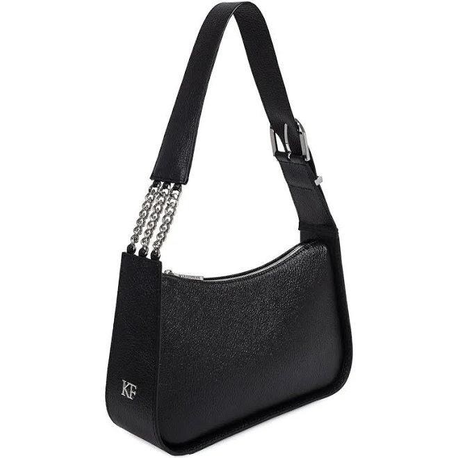 Women's Leather Shoulder Bag with Chain Strap