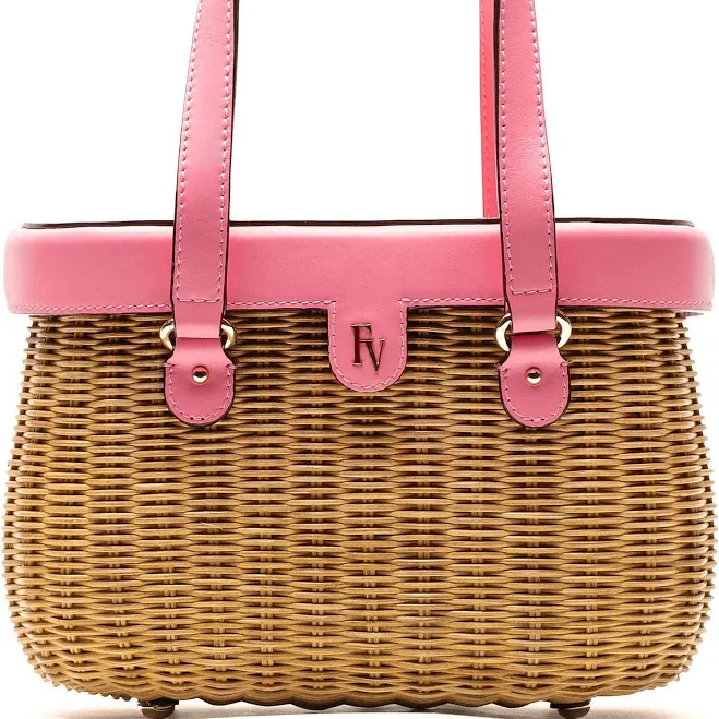 Frances Valentine Women's Willow Wicker Basket Satchel Bag