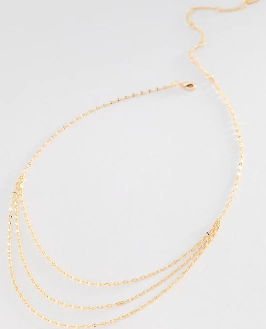 Anthropologie Layered Triple Chain Necklace