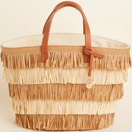Raffia Fringe Day Tote