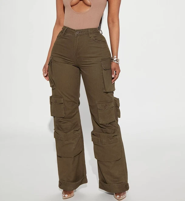 Fashion Nova Women's Weekender Wide Leg Cargo Pants