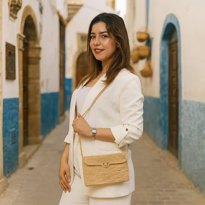 Handmade Raffia Crossbody Bag