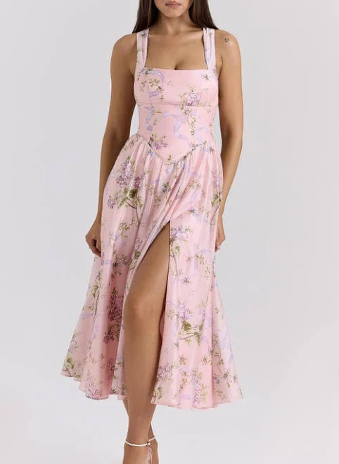 House of CB Women's Minerva Floral-Print Chiffon Midi Dress