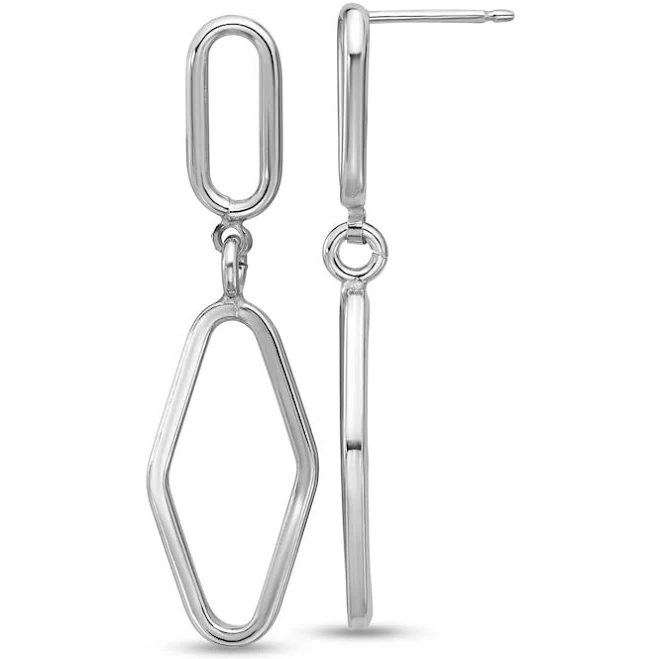 Zales Geometric Dangle Drop Earrings in Sterling Silver