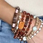 Chic Bohemian Beaded Bracelet Set with Natural Stone