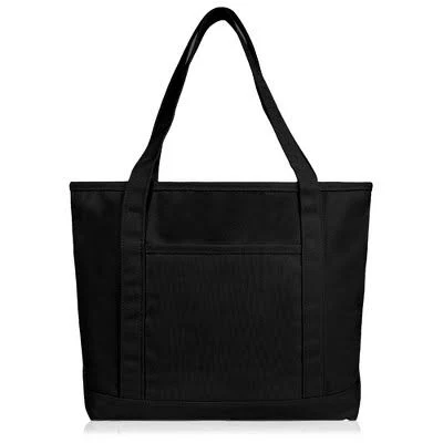 Dalix 20" Solid Color Cotton Canvas Shopping Tote Bag
