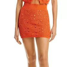 Fore Women's Open Stitch Crochet Mini Skirt